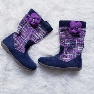 Stride Rite Mira Toddler Boots – Pink & Blue Floral Zip Boots